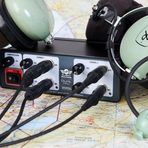 Flight Sounds DualPro General Aviation Headset USB Adapter. Use with multiple Headsets.