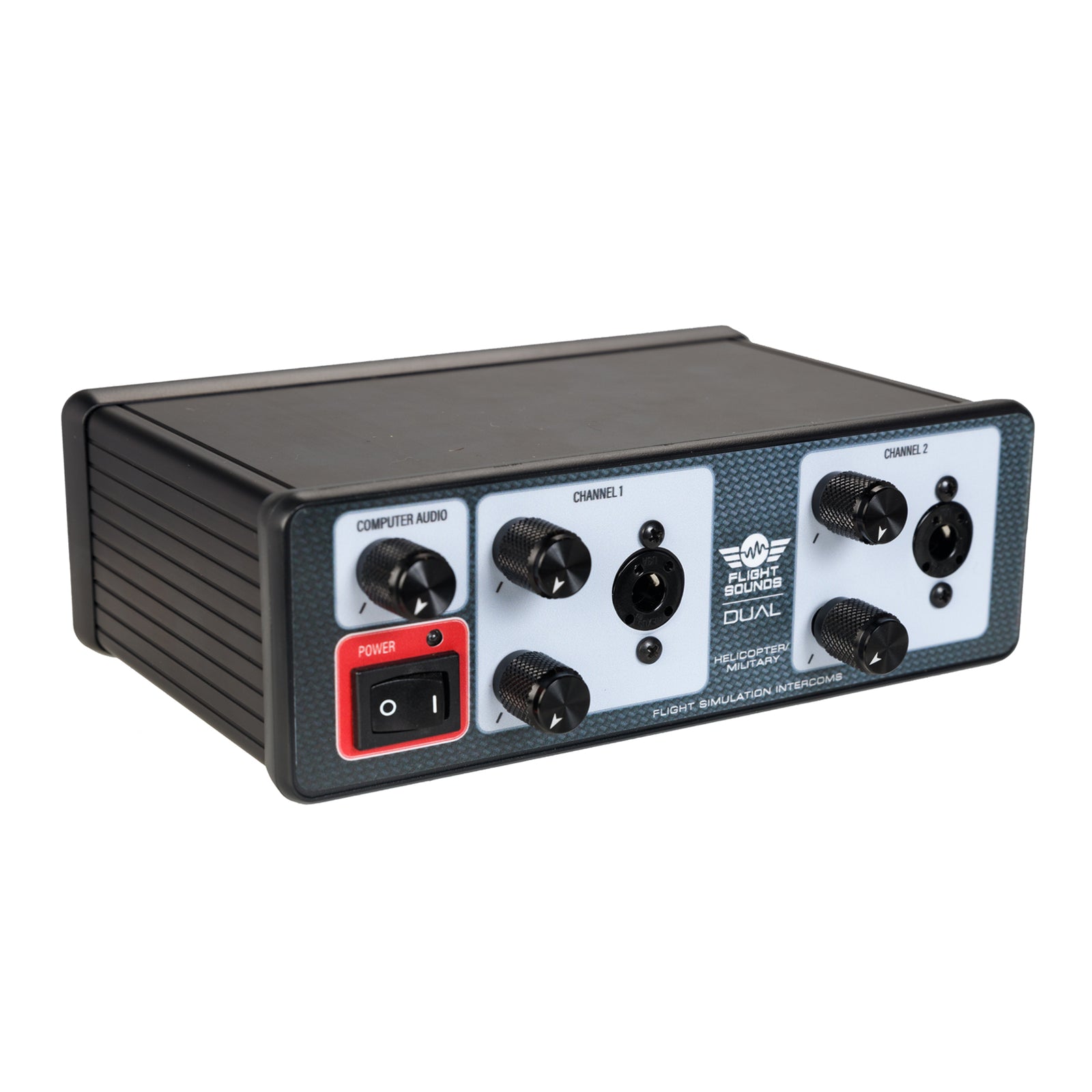 Flight Sounds Dual Helicopter | Military Aviation Headset USB Adapter. Use with multiple headsets.